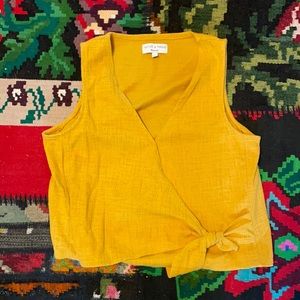 Madewell Yellow/orange wrap tank